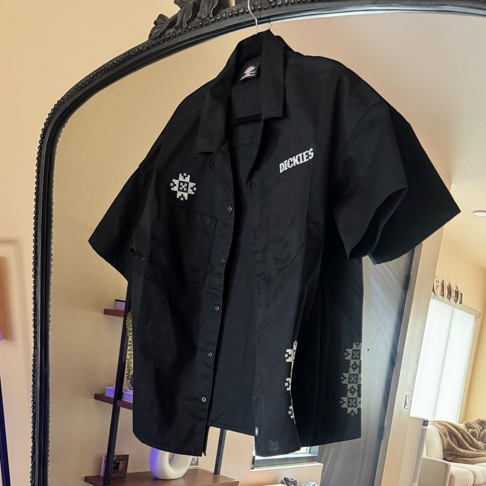 Dickies Men's Black Button Up